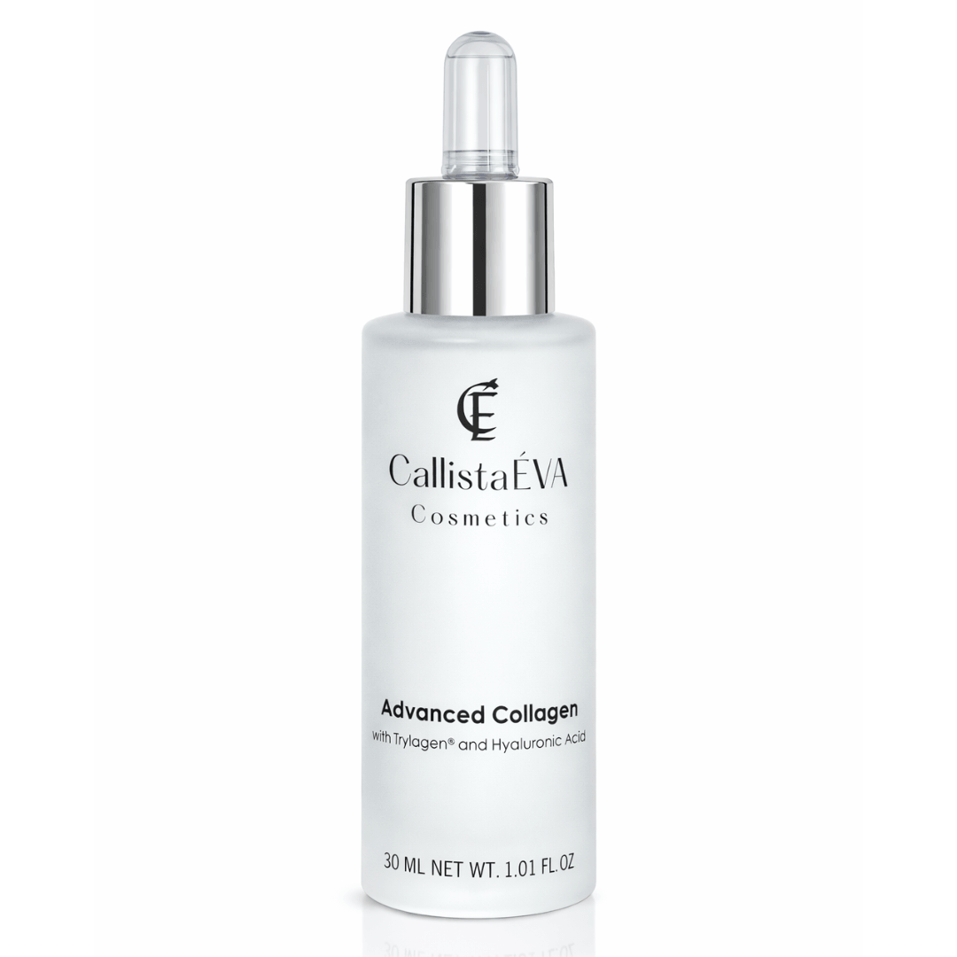 CallistaÉVA Advanced Collagen Serum with Trylagen™ Peptides and Hyaluronic Acid, 30ml bottle.